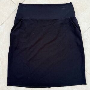 Apt. 9 Black Pull-On Skirt High Waist Pockets Stretch Knit Medium